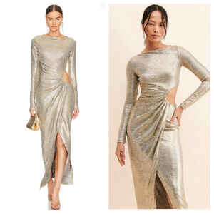Significant Other New! Chloe Metallic Sommer Cutout Maxi Dress